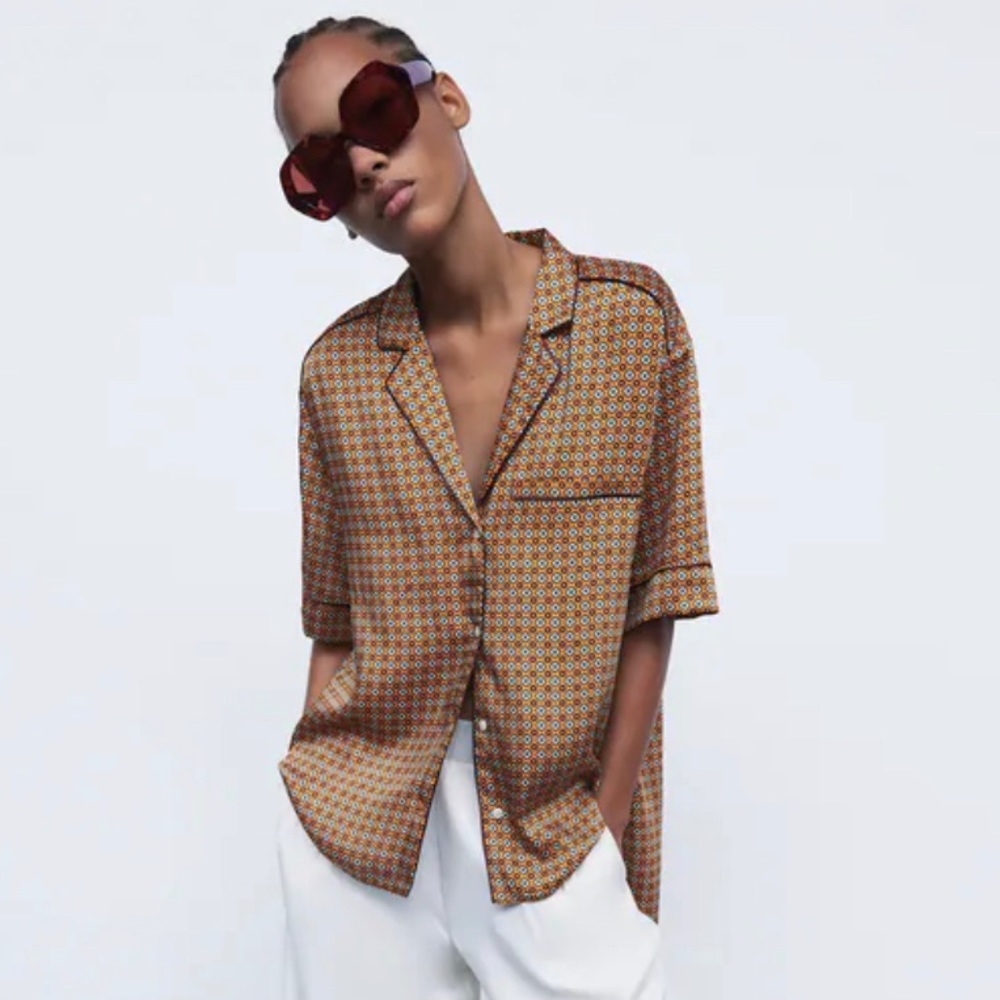 Zara Patterned Pajama Shirt